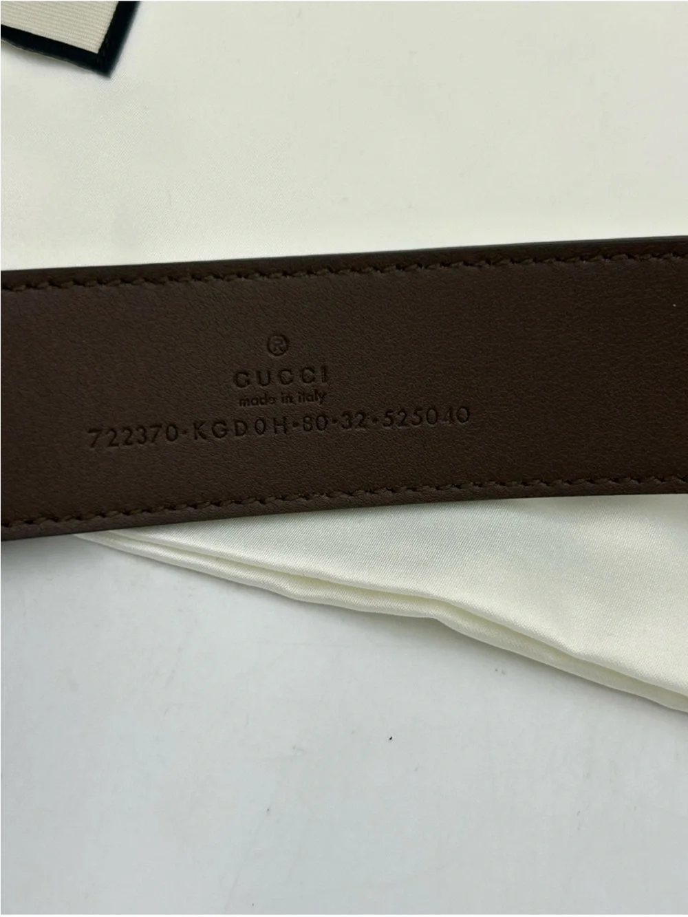 Unisex, Gucci, monogram canvas belt with gold engraved buckle beige/brown 80/32
